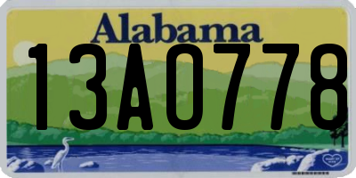 AL license plate 13AO778
