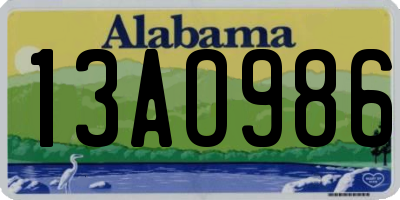AL license plate 13AO986