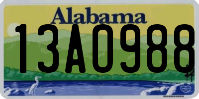 AL license plate 13AO988