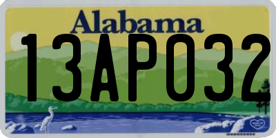 AL license plate 13AP032