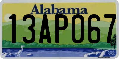 AL license plate 13AP067