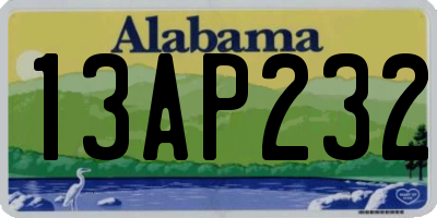 AL license plate 13AP232