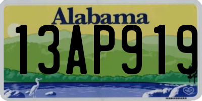 AL license plate 13AP919