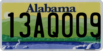 AL license plate 13AQ009