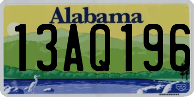 AL license plate 13AQ196
