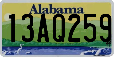 AL license plate 13AQ259