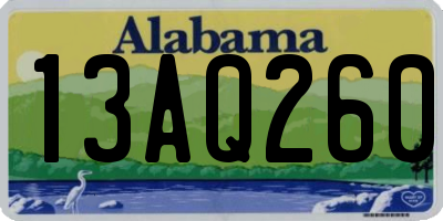 AL license plate 13AQ260