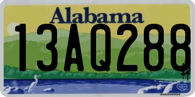 AL license plate 13AQ288