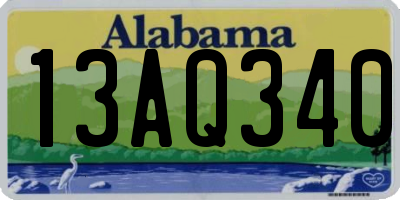 AL license plate 13AQ340