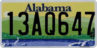 AL license plate 13AQ647