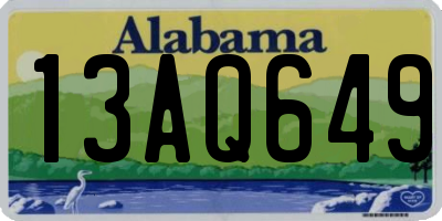 AL license plate 13AQ649