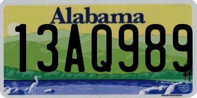 AL license plate 13AQ989