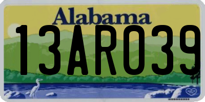 AL license plate 13AR039