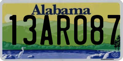 AL license plate 13AR087