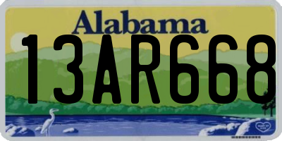 AL license plate 13AR668