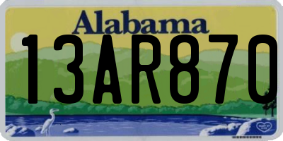 AL license plate 13AR870