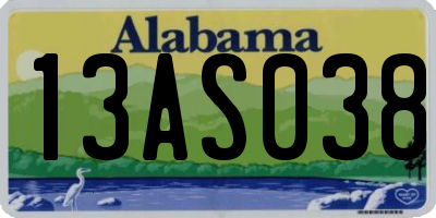 AL license plate 13AS038