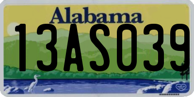 AL license plate 13AS039