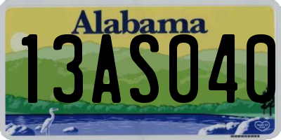 AL license plate 13AS040
