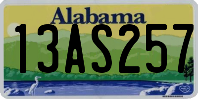 AL license plate 13AS257