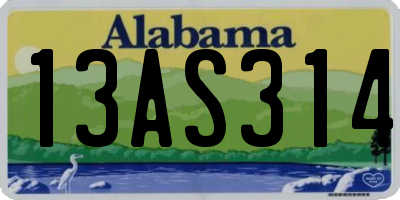 AL license plate 13AS314