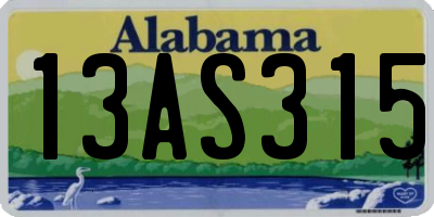 AL license plate 13AS315