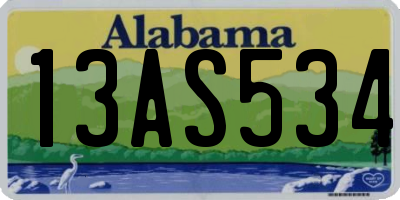 AL license plate 13AS534