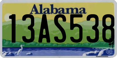 AL license plate 13AS538