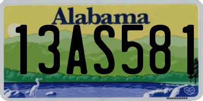 AL license plate 13AS581