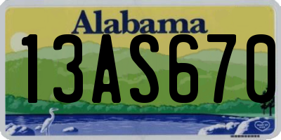 AL license plate 13AS670