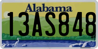 AL license plate 13AS848