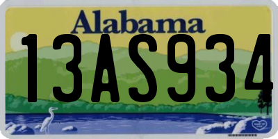 AL license plate 13AS934