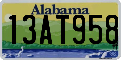 AL license plate 13AT958