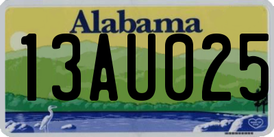 AL license plate 13AU025