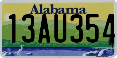 AL license plate 13AU354