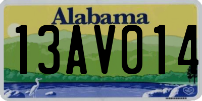 AL license plate 13AV014