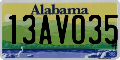 AL license plate 13AV035