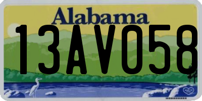 AL license plate 13AV058