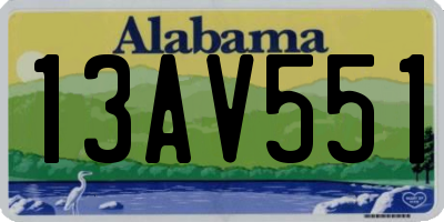 AL license plate 13AV551