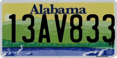 AL license plate 13AV833