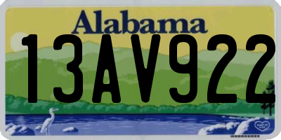 AL license plate 13AV922