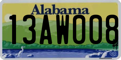 AL license plate 13AW008