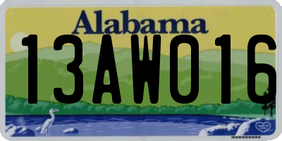 AL license plate 13AW016