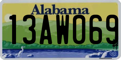 AL license plate 13AW069