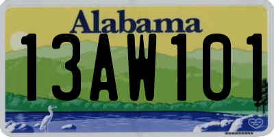 AL license plate 13AW101