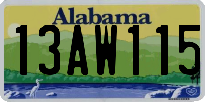 AL license plate 13AW115