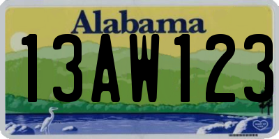 AL license plate 13AW123
