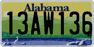 AL license plate 13AW136