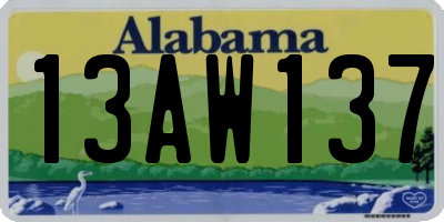 AL license plate 13AW137