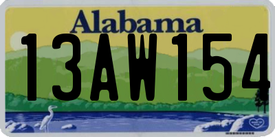 AL license plate 13AW154